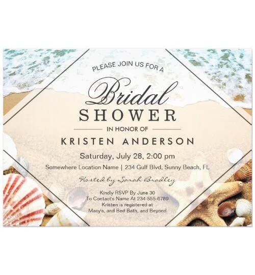 Invitation Suite:  Sandy Beach Starfish Seashell