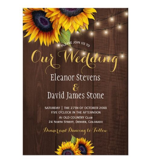 Rustic Elegant Sunflowers Events Collection