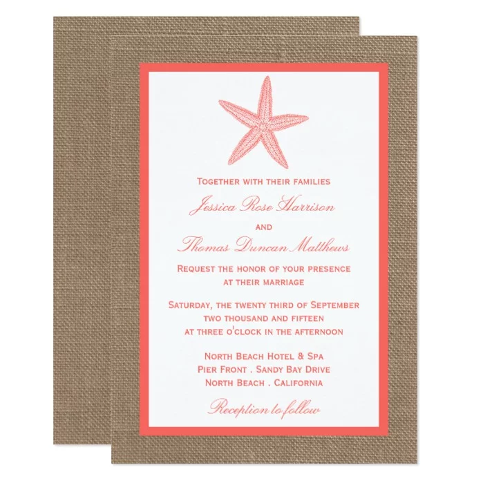 The Coral Starfish On Burlap