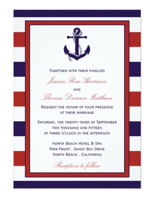 The Red & Navy Nautical Anchor Wedding Collection