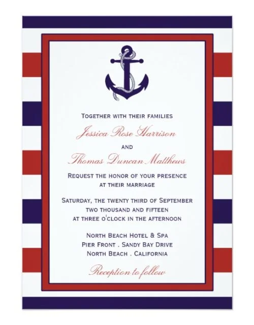The Red & Navy Nautical Anchor Wedding Collection