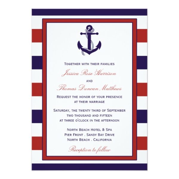 The Red & Navy Nautical Anchor Wedding Collection