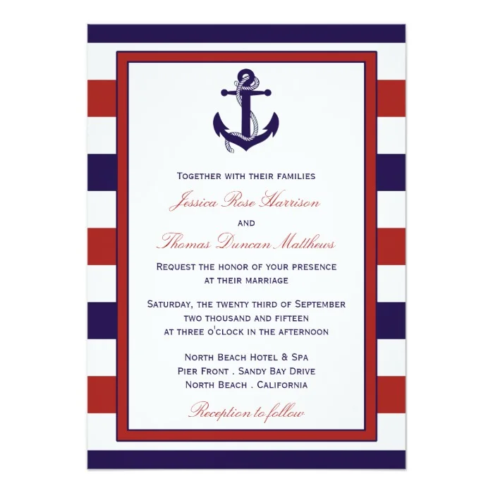 The Red & Navy Nautical Anchor Wedding Collection