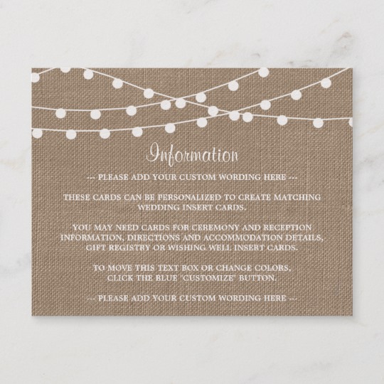 The String Lights On Rustic Burlap Collection
