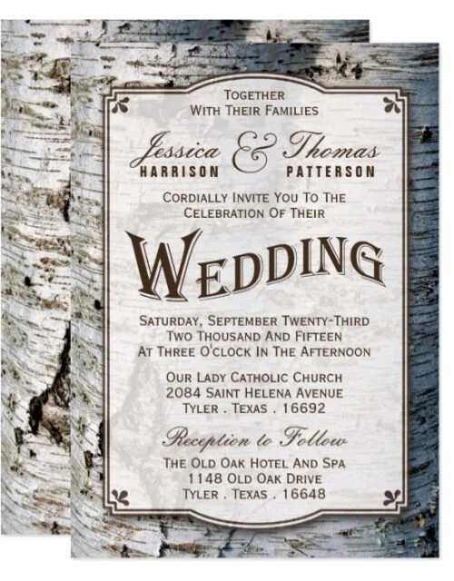 The Rustic Silver Birch Tree Wedding Collection