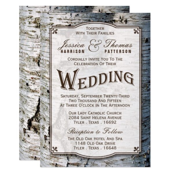 The Rustic Silver Birch Tree Wedding Collection