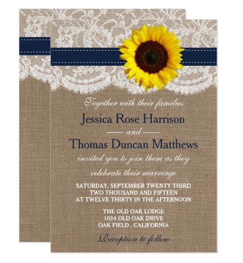 The Rustic Sunflower Wedding Collection - Navy