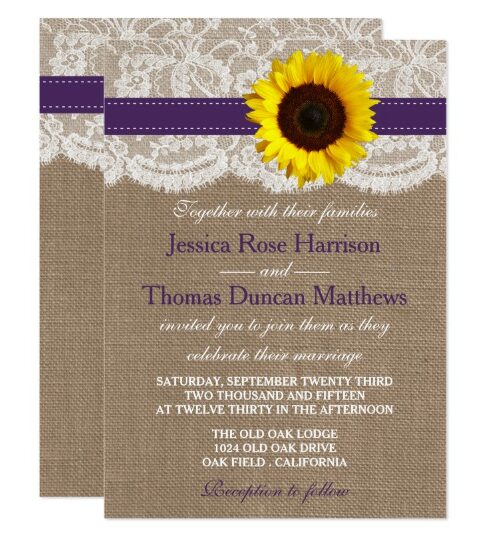 The Rustic Sunflower Wedding Collection - Purple