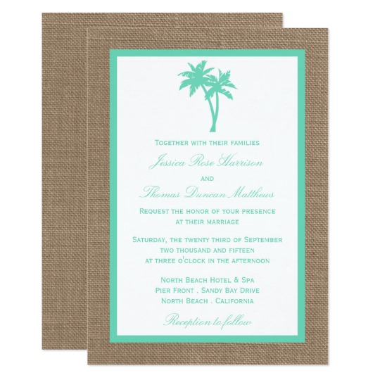 The Tropical Palm Tree Beach Wedding Collection