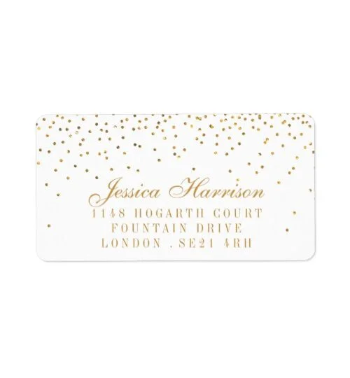 Vintage Glam Gold Confetti White Wedding