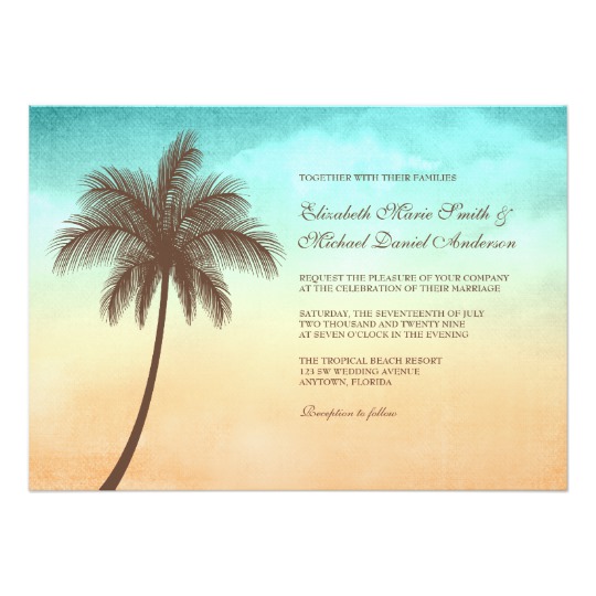 Tropical Beach Palm Tree Wedding Collection