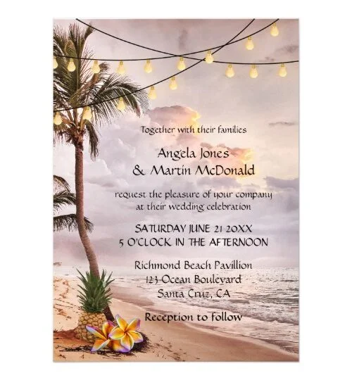 String Lights Beach or Destination Wedding
