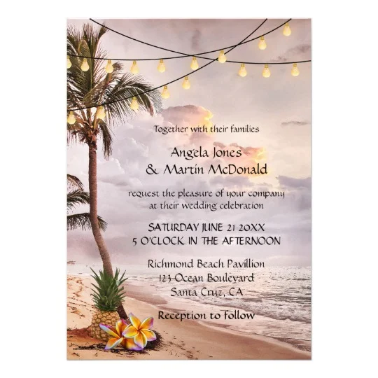 String Lights Beach or Destination Wedding