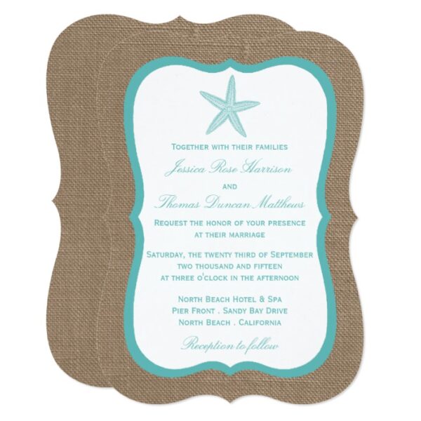 The Turquoise Starfish On Burlap Collection