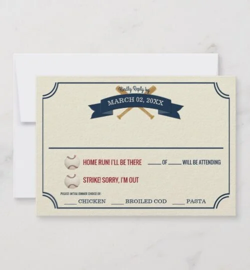 Baseball Wedding Vintage Ball Park Ticket