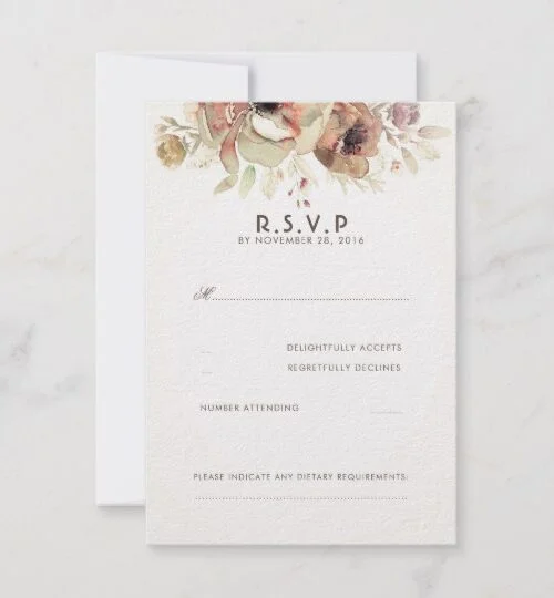 Vintage Watercolor Flowers Fall