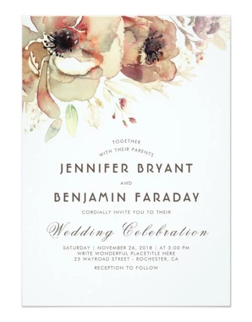 Vintage Watercolor Flowers Fall