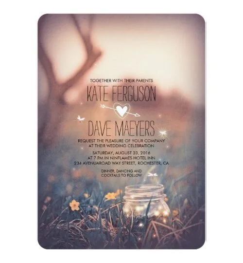 Fireflies Mason Jar Rustic Wedding Collection