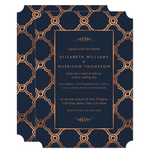 Navy & Gold Geometric Art Deco Gatsby Wedding