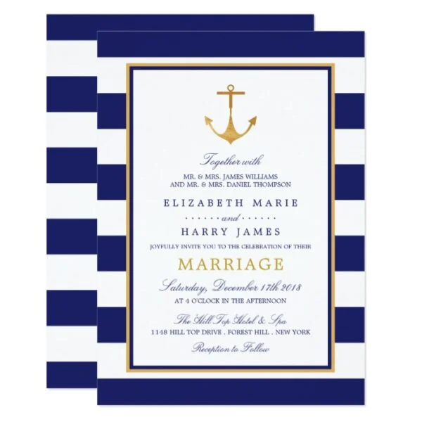 Vintage Nautical Gold Anchor Wedding