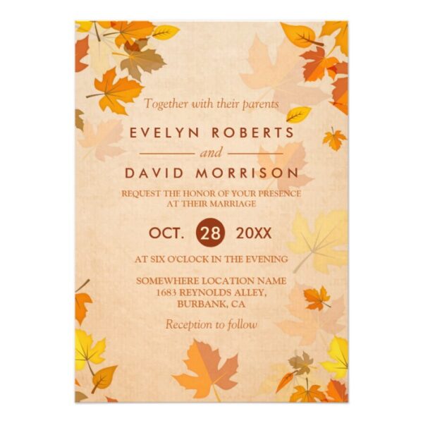 Invitation Suite: Elegant Autumn Maple Leaves