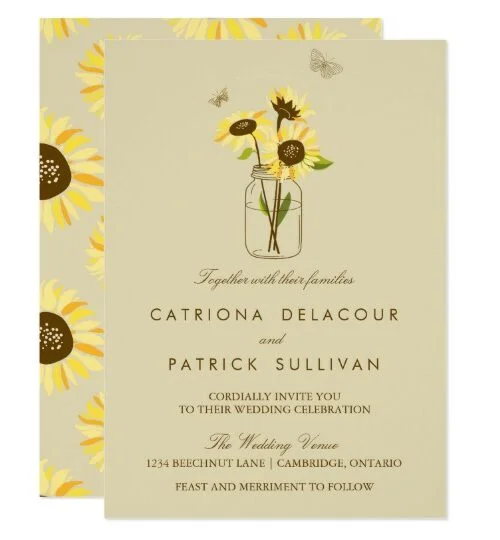 Sunflowers on Mason Jar Collections