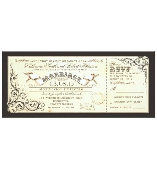 Charming Vintage Wedding Tickets Collection