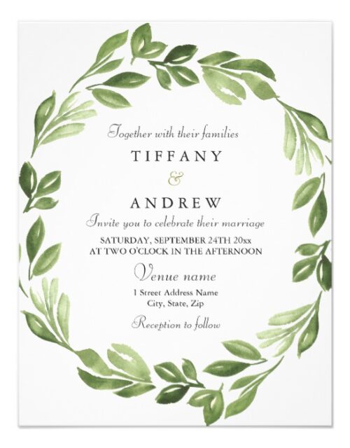 In the Woods Forest Leaf Wreath Wedding Set