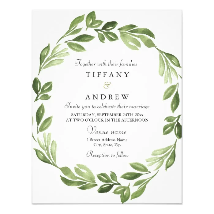 In the Woods Forest Leaf Wreath Wedding Set