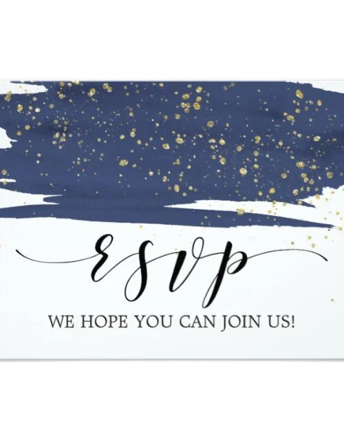 Watercolor Navy, Marsala and Gold Wedding Set