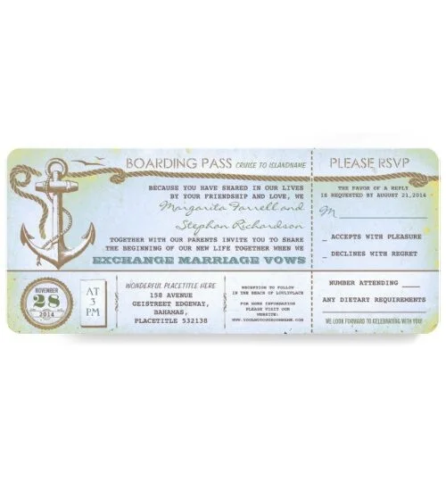 Nautical Anchor Wedding Boarding Pass Collection