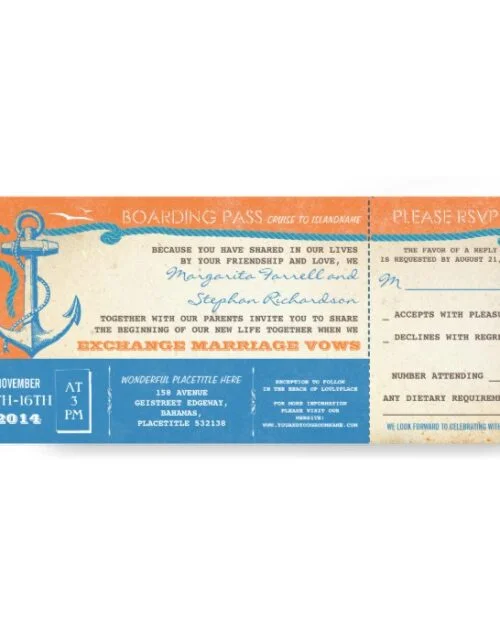 Nautical Anchor Wedding Boarding Pass Collection