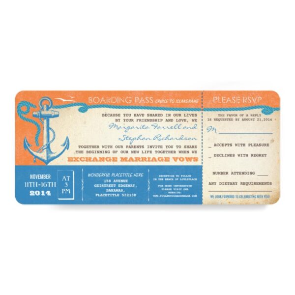 Nautical Anchor Wedding Boarding Pass Collection