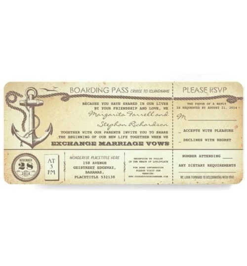 Nautical Anchor Wedding Boarding Pass Collection