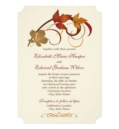 Wedding Collection | Rustic Falling Leaves