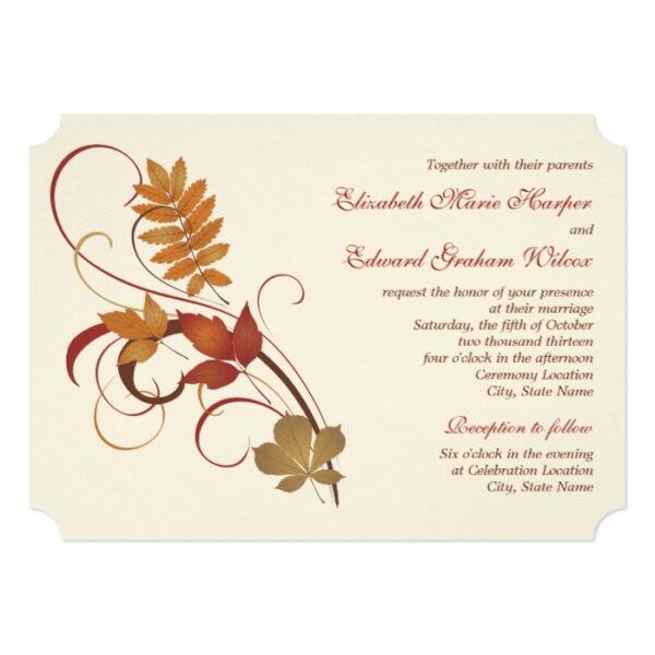 Wedding Collection | Rustic Falling Leaves