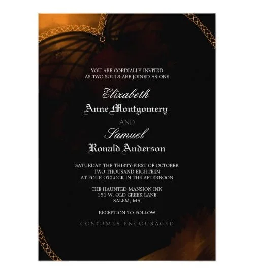 Halloween Black & Orange Gothic Wedding