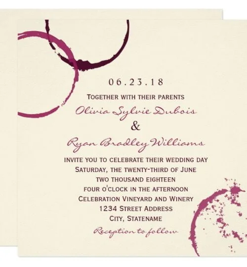 Wedding Collection | Wine Stain Rings in Burgundy