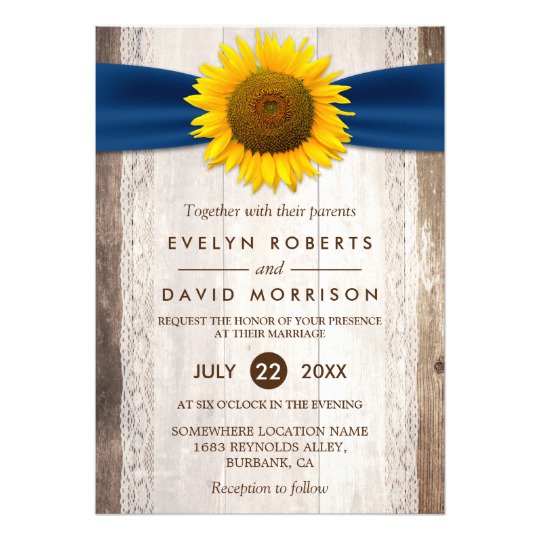 Invitation Suite: Rustic Barn Wood Sunflowers