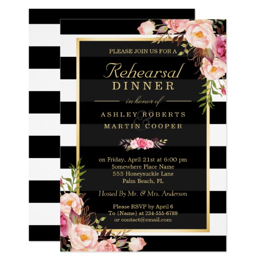 Invitation Suite: Vintage Floral Wrapping Stripes