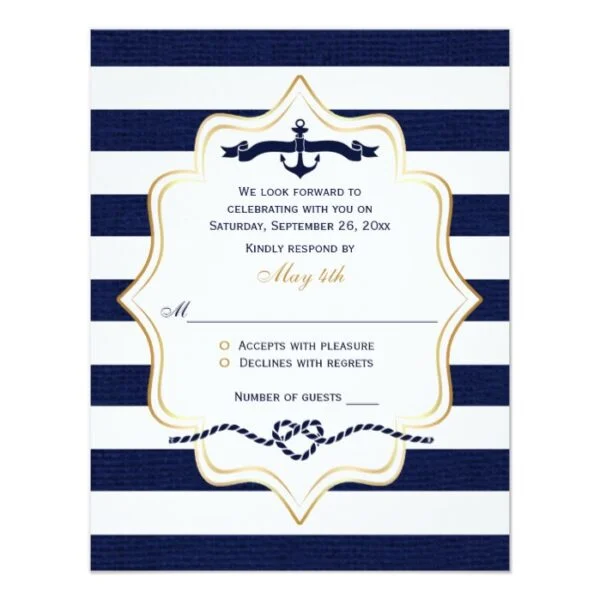 Navy Burlap, Nautical Stripes