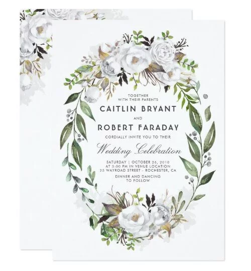 White and Gold Flowers Wreath