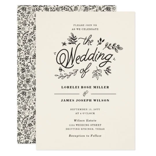 Wildflower Wedding | Black & Ivory