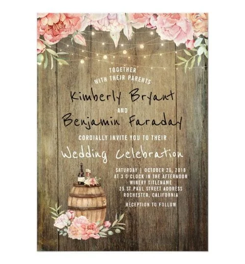 Blush Flowers and Wine Barrel