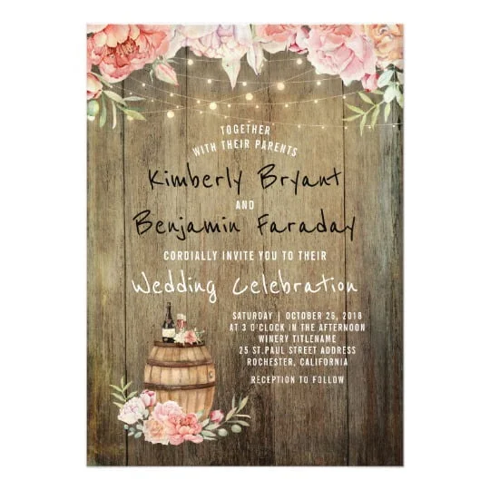 Blush Flowers and Wine Barrel