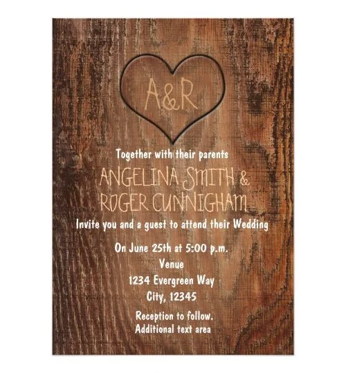 Rustic Wooden Carved in Heart Collection