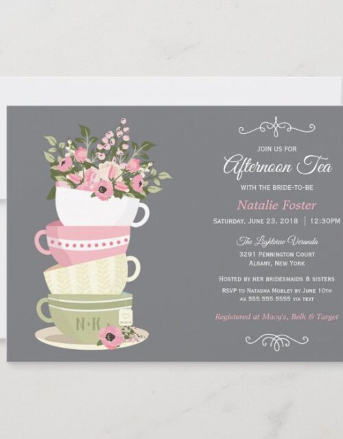 Afternoon Tea Bridal Shower Invitation