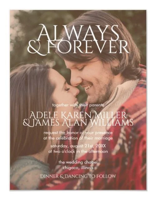 Always & Forever | Custom Photo | Wedding Magnetic Invitation