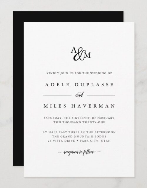 Ampersand Monogram Wedding Invitation