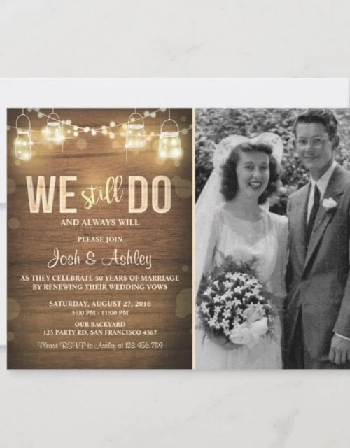 Anniversary invitation Rustic Vow Renewal Party